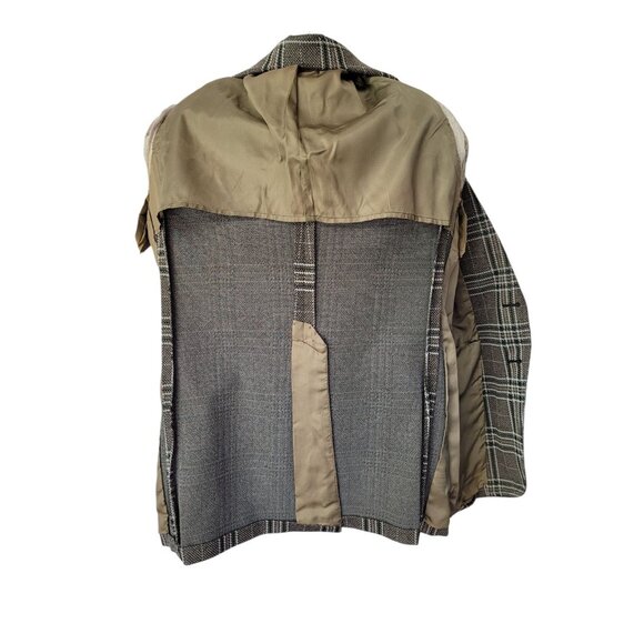 1970s Vtg Mens Plaid 42 R Sport Coat Jacket Polyester 70s Blazer Green - Picture 6 of 13